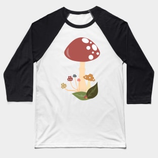 Mushroom pattern Baseball T-Shirt